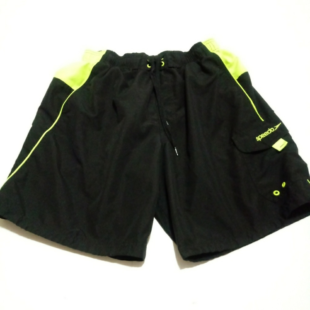 Speedo Green & Black Swim Trunks L